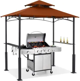 8ftx Abccanopy 840109909084 5ft Grill Gazebo Canopy - Outdoor Bbq Shelter Rust Red