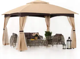 Ghg-1012 Abccanopy 10x12 Outdoor Gazebo - Patio With Mosquito Khaki
