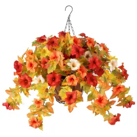 B0fbffd1ql Ammyoo Artificial Fake Fall Flowers With Hanging Basket Plants For Outdoor Decor