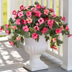 Ammyoo B0g1m96dbt Artificial Fake Petunia Flowers For Outdoor Decoration 2pcs Faux Silk Pe