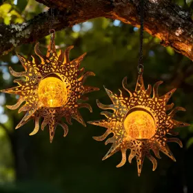 B0c6mhn6qj Amugmilk 2 Pk Solar Garden Lanterns Outdoor Waterproof Metal Sun Decor Hanging Lig