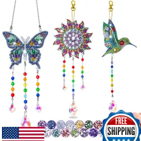 B0c6q78489 Anofty 5d Diamond Painting Suncatcher Wind Chime Kit For Kids 6-12 Diy Crafts Gift