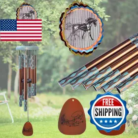 B0dhrwr9vy Aoedelyart Horse Wind Chimes With 3d Spinner 37 Inch Memorial Outdoor Garden Decor Gi