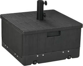 Aosom Llc 800689650189 3-in-1 Outdoor Umbrella Base 175lbs Capacity Patio Stand Table Black