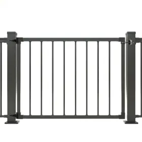 Aotree 753089601216 42 Inch Black Steel Deck Gate Cut-to-size Width Up To 48 Heavy 42-inch