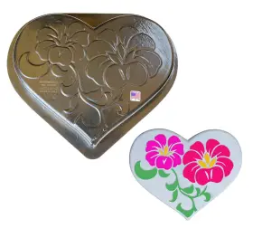 B095v8ch4h Autumn Heart Flower Stepping Stone Mold Concrete Cement 18x13.6 In Usa Made