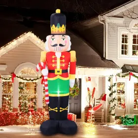 B0d5cvrkn5 B&d 8ft Christmas Inflatable Nutcracker Soldier Outdoor Decoration With Leds