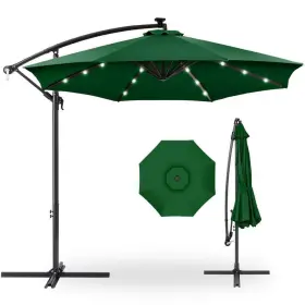 Sky7461 Best Choice Products Cantilever Solar Led Patio Umbrella 10ft Metal Tilt Green