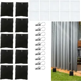 Ndigf87 Bresanon 10 Pack Outdoor Curtain Weighted Blocks 15 Oz 5 Inch W X 6 L Of Black