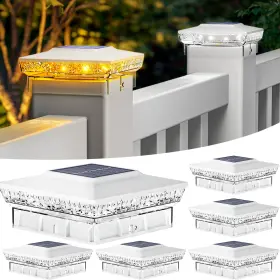 Btfarm B0fv7m7ln5 6 Pack Solar Post Cap Lights Outdoor 2 Mode 16 Led Fence Light Fit