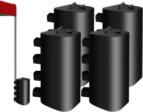 Fxsdb-2-2 Bukliyn Canopy Weights - 220 Lbs Sand Bags Tent Set Of 4 Quadrate-25l Black