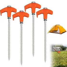 Ma1015 Canipha 4pcs Screw In Tent Stakes Heavy Duty 8 Inch Ground Anchors I