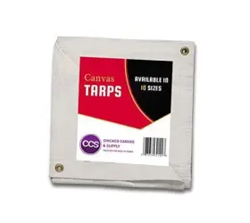 81wh-810 Ccs Chicago Canvas & Supply White Tarpaulin - Water And Mildew Resistant 8 Feet X 10