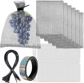 Cholic 702837698879 25pcs 8 X 12 Inch Fruit Protection Wire Mesh Bags 304 Stainless Steel Silver