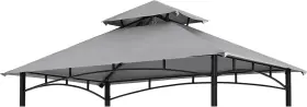 Cooshade 714477693381 Grill Gazebo Replacement Canopy Roof Outdoor Double Tiered Gray