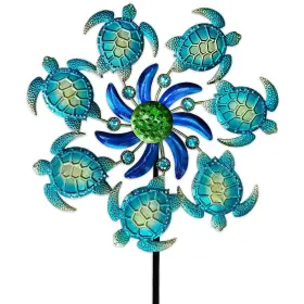 B0cc1d6drh Coozzyhour 39 Inch Sea Turtle Wind Spinner Garden Stake Ocean Theme Outdoor Decor