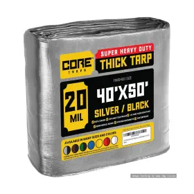Ct-701-40x50 Core Tarps Extreme Heavy Duty 20 Mil Tarp Cover Waterproof Uv Resistant Ri