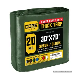 Ct-703-30x70 Core Tarps Extreme Heavy Duty 20 Mil Tarp Cover Waterproof Uv Resistant Ri