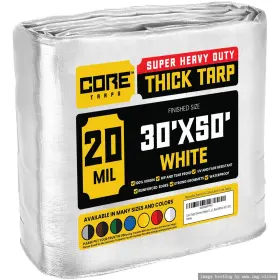 Ct-704-30x50 Core Tarps Extreme Heavy Duty 20 Mil Tarp Cover Waterproof Uv Resistant Ri