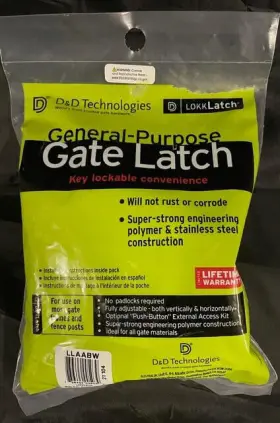 D&d 736494005039 Lokklatch General Purpose White Gate Latch Model Llaabw