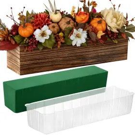 B0fjb62b8l Dandat 16x4 Inch Rectangle Wood Planter Box For Centerpieces With Liner And Foam
