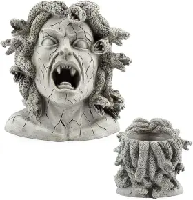 B093cfyjyz Darware Resin Medusa Head Planter Large Garden Decor Statue Flower Pot