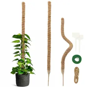 Gs03-t2 Deergo 30 Inch Moss Pole 2 Pack Bendable Coconut Fiber Plant Support For Sma