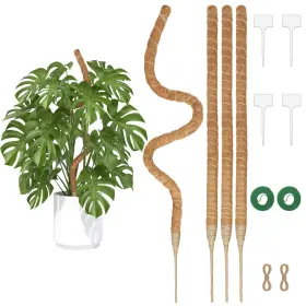 Deergo Gt02-t4 4pack 30 Inch Bendable Moss Pole For Plants Monstera Coco Coir Plant