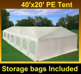 Pe-4020 Delta Canopies Pe Party Tent 40ftx20ft - Heavy Duty Wedding Outdoor Shelter Carport White