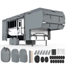 Df95208-4 Denforste 5th Wheel Rv Cover For 41ft-45ft Camper Upgraded 8-layer Uv Protected