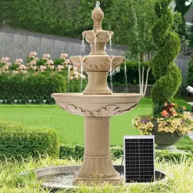 B0fmk8r4qn Dephet Solar Italian Water Fountain Outdoor Garden Decor 48.4 Inch H 3-tier Resin