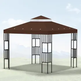 Dpltp03cf Discoverpatios 10ftx10ft Gazebo Canopy Replacement Top Cover Double Double-tier Net Brown