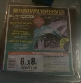 Bg0608d Dize Brown/green Poly Tarp Stand. Duty 6 X 8 Weather Resistant/reinforced