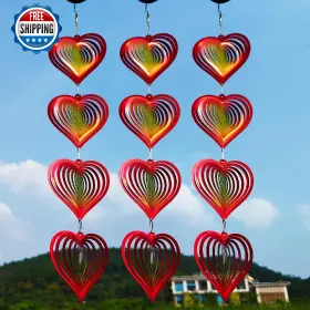 Djuan B0d4gz65kn Heart Wind Spinners Outdoor Garden Decor Mini Metal Yard Lawn Ornaments