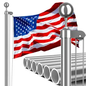 Dkenicor 726374388178 25ft 13gauge Heavy Duty Flag Pole Sectional For Outside Inground