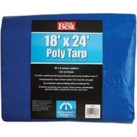 709115 Do It Best 4-pk Blue Woven 18 Ft. X 24 Medium Duty Poly Tarp Model
