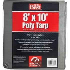 725610 Do It Best 8-pk Silver Woven 8 Ft. X 10 Heavy Duty Poly Tarp Model
