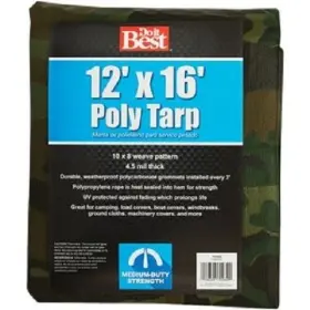 741493 Do It Best 4-pk Camo Woven 12 Ft. X 16 Medium Duty Poly Tarp Model