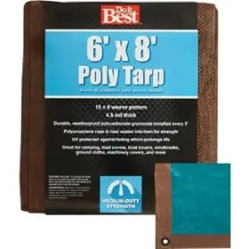 764337 Do It Best 10-pk Brown Woven 6 Ft. X 8 Medium Duty Poly Tarp Model