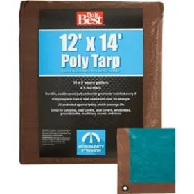 764388 Do It Best 4-pk Brown Woven 12 Ft X 14 Medium Duty Poly Tarp Model