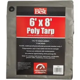 768583 Do It Best 10-pk Silver Woven 6 Ft. X 8 Heavy Duty Poly Tarp Model