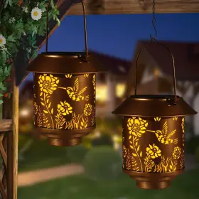 B0dt47l4sp Doogarden Solar Lantern Outdoor Hanging Lights Gifts For Women Mom Metal Garden Decor Outs