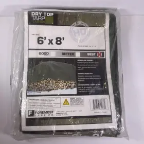 60068 Dry Top Canvas Tarp 6ft X 8ft Cut Size Weather Resistant Durable And Rugged
