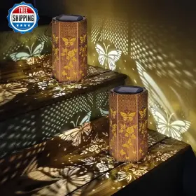 B0cxhp55nz Eandisom Mom Grandma Gifts 2-pack Butterfly Solar Lanterns Outdoor Waterproof Garden Deco