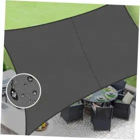 Uls1r79-07 Ecit Waterproof 8ftx10ft Rectangle Dark Grey Sun Shade Sail Cannoy Uv Resistant For