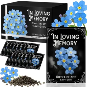 B0f6shypgm Equsym 60pack Forget Me Not Seeds Bulk - Memorial Seed Packets For Funeral Favors Cele