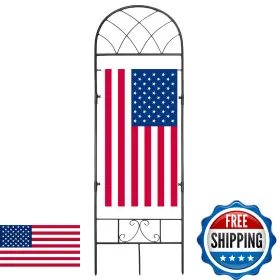 Esttop B0ffgvt38h Garden Flag Stand Metal Yard Holer Lattice Style Decorative Pol