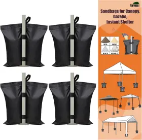 Swbag-4pc-2 Eurmax Usa Sandbag Tent Weights Bags For Patio Umbrella Base Outdoor Black