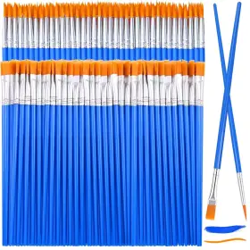 Pbs-01 Evatage 126 Pcs Small Paint Brushes Bulk Flat And Round Pointed Set Fo