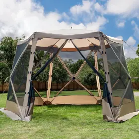 Kc-80317 Ever Advanced Pop Up Screen House Tent For Camping 11.5 X 9.8 Ft Khaki